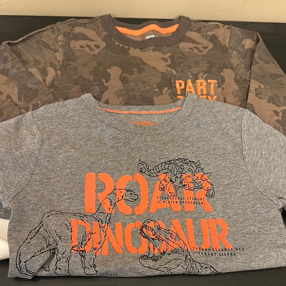 OshKosh B'gosh Gray and Carter's Orange Dinosaur Tee